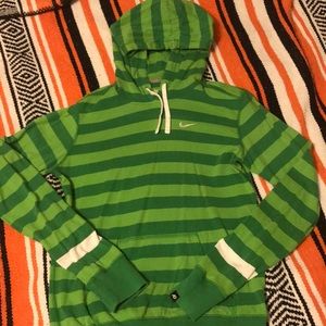 Green striped Nike Hoodie